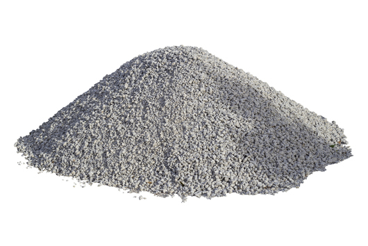 Pile of gravel or stone for construction isolated on white background included clipping path. White cement clinker
